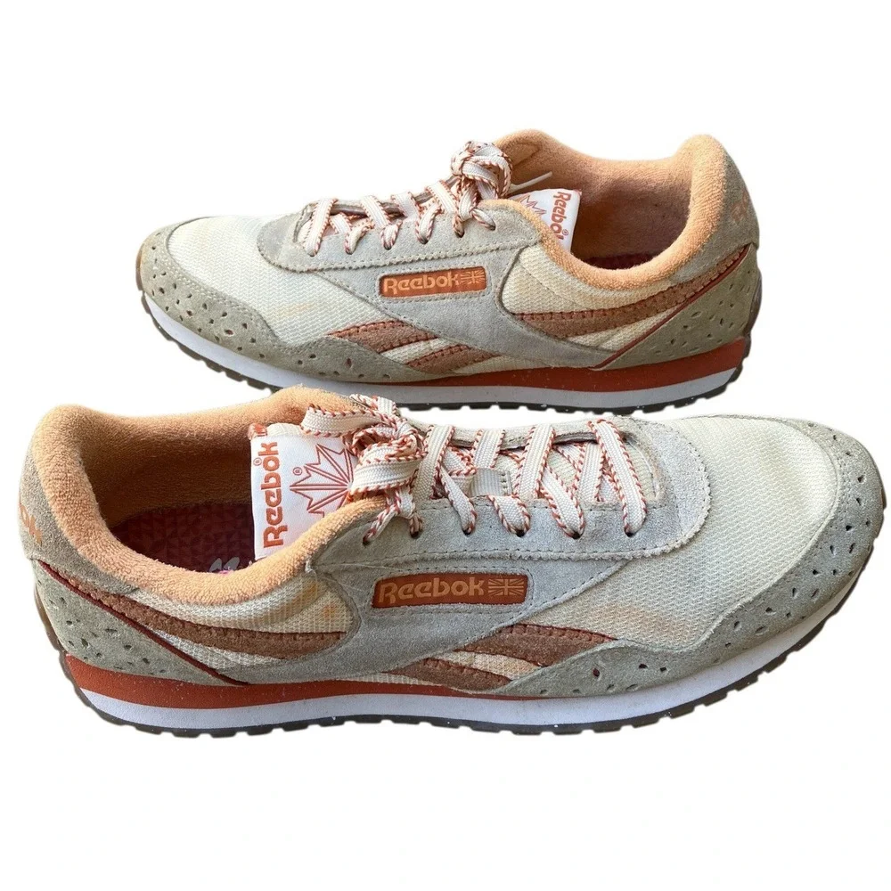 Reebok x FP‎ Classic AZ Sneakers Womens Size 10.5 Alabaster Gold Mango Retro